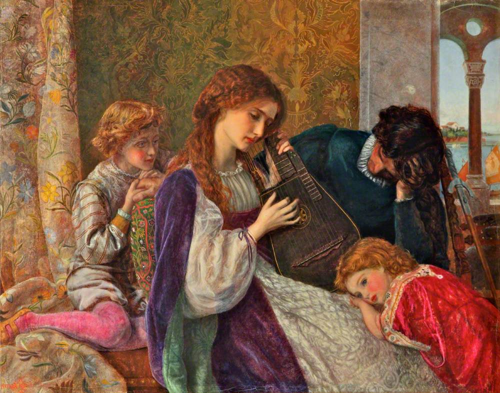 Hughes, Arthur, 1832-1915; A Music Party